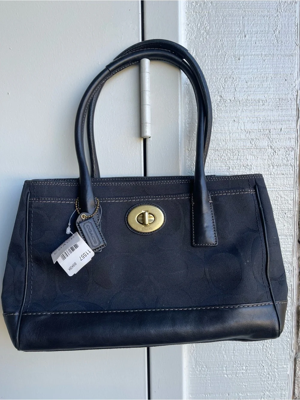 COACH Hampton Madeline Signature Jacquard & Leather Satchel